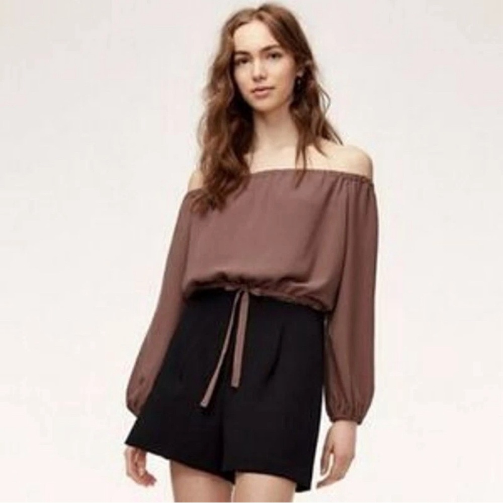 WILFRED ELEANORA BLOUSE XS CROPPED OFF THE SHOULDER TOP ARITZIA